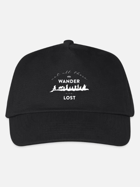 Nerd wandern Spruch Herr Ringe Schicksalsberg - Kinder Basecap - Schwarz