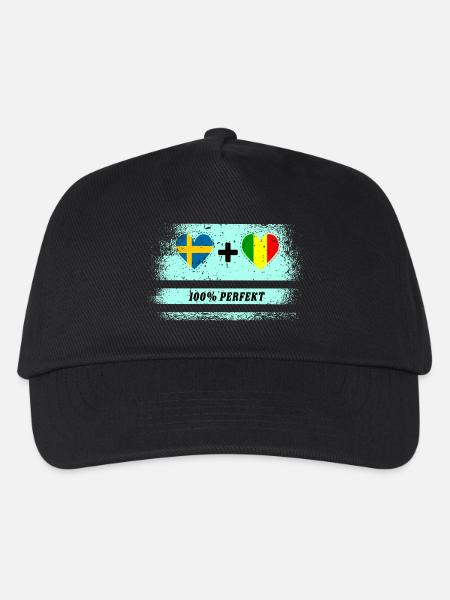 Mali und Schweden 100% perfekt / Geschenk - Kinder Basecap - Schwarz