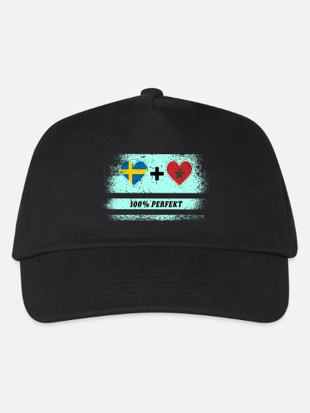 Marokko und Schweden 100% perfekt / Geschenk - Kinder Basecap - Schwarz