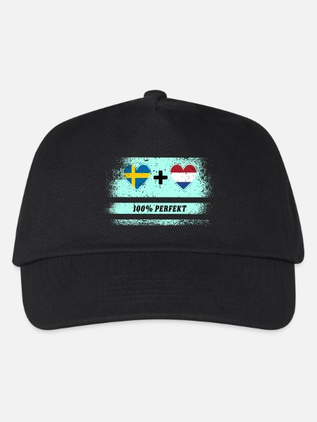 Niederlande und Schweden 100% perfekt / Geschenk - Kinder Basecap - Schwarz
