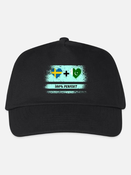 Pakistan und Schweden 100% perfekt / Geschenk - Kinder Basecap - Schwarz