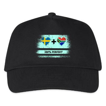 Südafrika & Schweden 100% perfekt / Geschenk - Kinder Basecap - Schwarz - Vorne