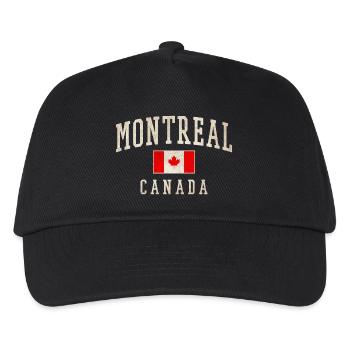 Montreal Canada Distressed Flag - Kinder Basecap - Schwarz - Vorne