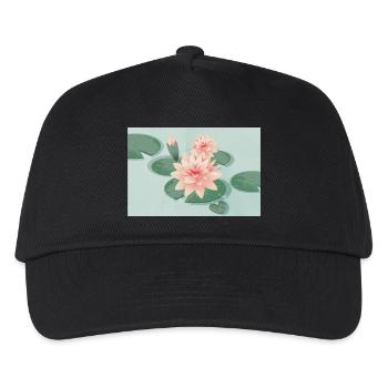 Water lily blossoms with bud in water lily pond - Kids’ Baseball Cap - black - Front