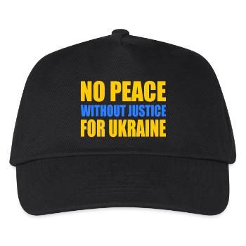 No peace without justice for ukraine - Kids’ Baseball Cap - black - Front
