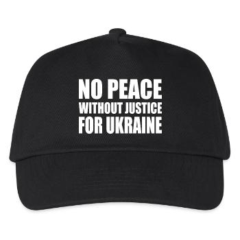 No peace without justice for ukraine - Kids’ Baseball Cap - black - Front