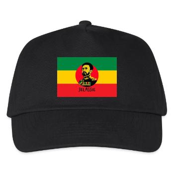 REGGAE FLAG - HAILE SELASSIE - JAH RASTAFARI - Kids’ Baseball Cap - black - Front