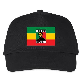 REGGAE RASTA FLAG - SELASSIE I - JAH RASTAFARI - Kids’ Baseball Cap - black - Front