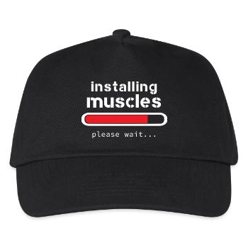 installing muscles - Kids’ Baseball Cap - black - Front