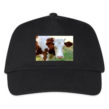 Kuh Poster - Kinder Basecap - Schwarz - Vorne