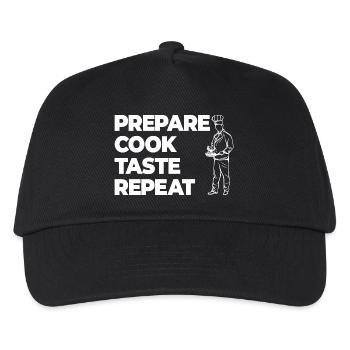 Prepare, Cook, Taste - Kids’ Baseball Cap - black - Front