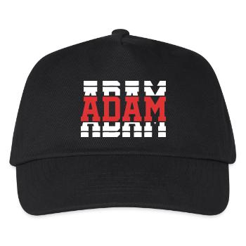 Adam t-shirt t-shirt stacked text gift idea - Kids’ Baseball Cap - black - Front