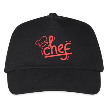 Chef Rouge Sketch Élégant - Casquette de baseball Enfant - noir - Devant
