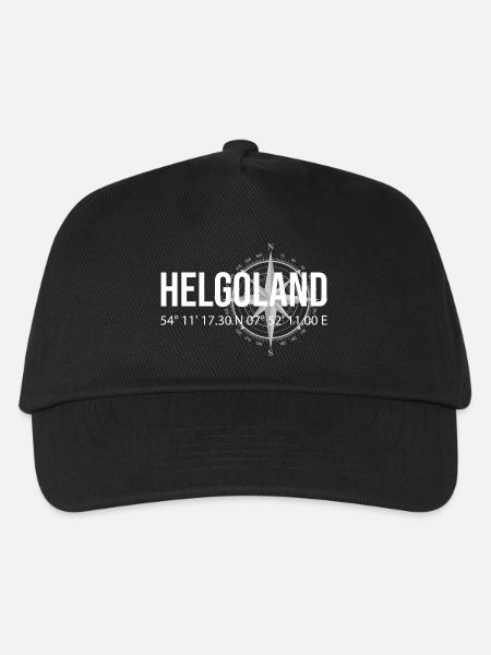 Koordinaten Helgoland - Kinder Basecap - Schwarz