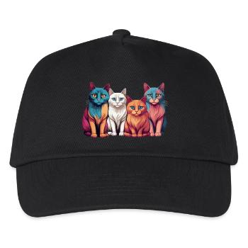 Katzen Gang - Kinder Basecap - Schwarz - Vorne