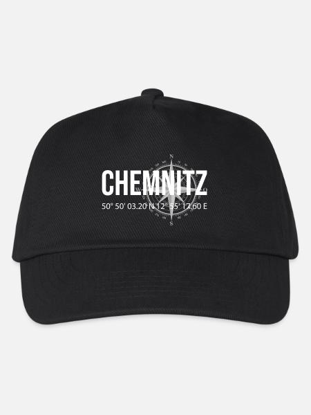 Koordinaten Chemnitz - Kinder Basecap - Schwarz
