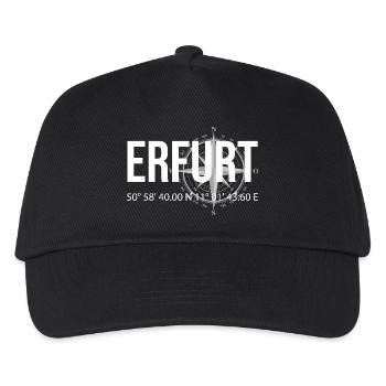 Koordinaten Erfurt - Kinder Basecap - Schwarz - Vorne
