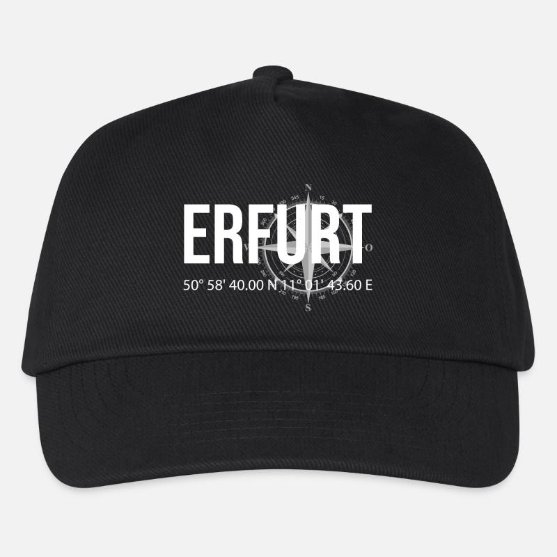 Koordinaten Erfurt - Kinder Basecap - Schwarz