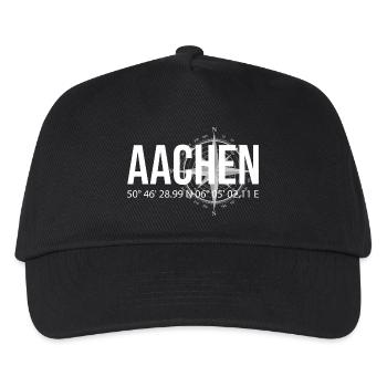 Koordinaten Aachen - Kinder Basecap - Schwarz - Vorne