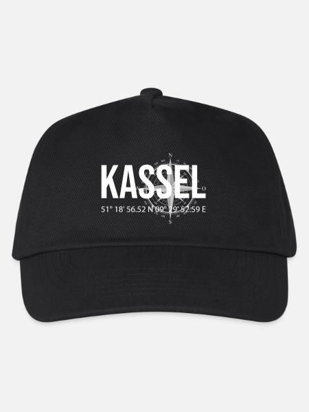 Koordinaten Kassel - Kinder Basecap - Schwarz