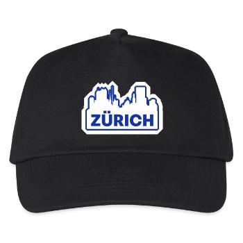 Impression du logo Zurich Skyline - Casquette de baseball Enfant - noir - Devant