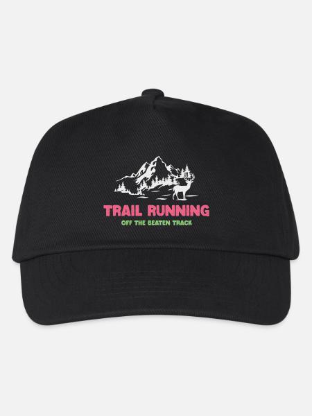 Trailrunning - abseits der ausgetretenen Pfade - Kinder Basecap - Schwarz