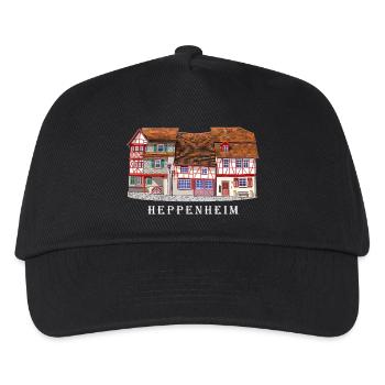 Heppenheim Altstadt., Amtsgasse Fachwerk, Odenwald - Kids’ Baseball Cap - black - Front