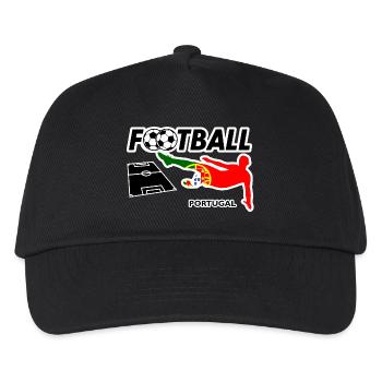 Fußball Fieber Portugal - Kinder Basecap - Schwarz - Vorne