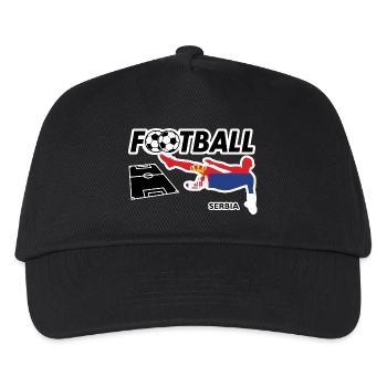 Fußball Fieber Serbien - Kinder Basecap - Schwarz - Vorne