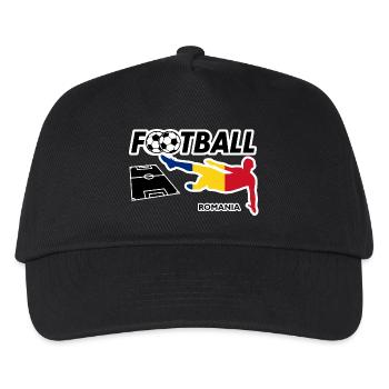 Fußball Fieber Rumänien - Kinder Basecap - Schwarz - Vorne