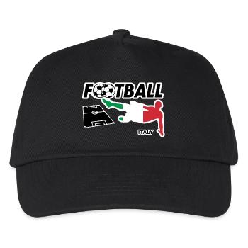 Fußball Fieber Italien - Kinder Basecap - Schwarz - Vorne