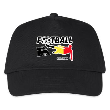Fußball Fieber Belgien - Kinder Basecap - Schwarz - Vorne
