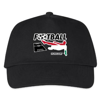 Fußball Fieber Ungarn - Kinder Basecap - Schwarz - Vorne