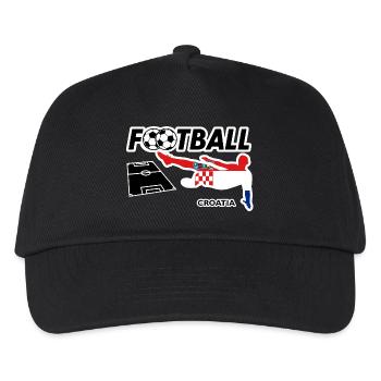 Fußball Fieber Croatia - Kinder Basecap - Schwarz - Vorne