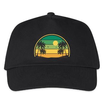 Retro Sommer Sonnenuntergang - Kinder Basecap - Schwarz - Vorne