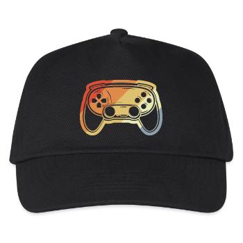 Vintage Game Controller Zeichnung - Kinder Basecap - Schwarz - Vorne