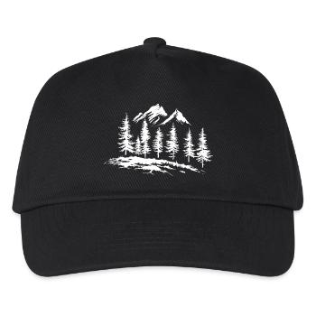 Nature Faune Extérieur Arbres Montagnes - Casquette de baseball Enfant - noir - Devant