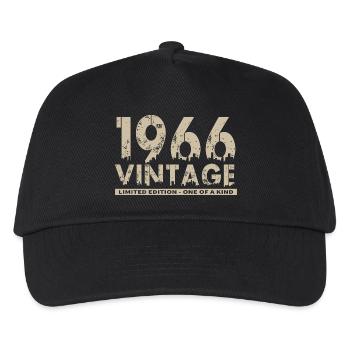 Jahrgang 1966 Bursdag - Unikat - Kinder Basecap - Schwarz - Vorne