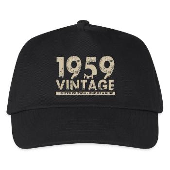 Jahrgang 1959 Bursdag - Unikat - Kinder Basecap - Schwarz - Vorne