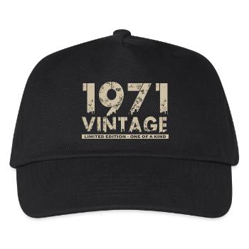 Jahrgang 1971 Bursdag - Unikat - Kinder Basecap - Schwarz - Vorne