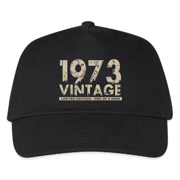 Jahrgang 1973 Bursdag - Unikat - Kinder Basecap - Schwarz - Vorne