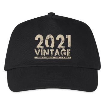 Jahrgang 2021 Bursdag - Unikat - Kinder Basecap - Schwarz - Vorne