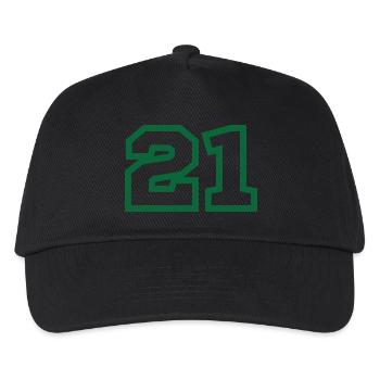 Numéro 21 sport vert - Casquette de baseball Enfant - noir - Devant