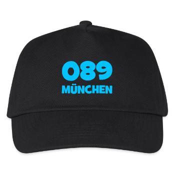 089 München Vorwahl Telefon telefonieren Bayern - Kinder Basecap - Schwarz - Vorne