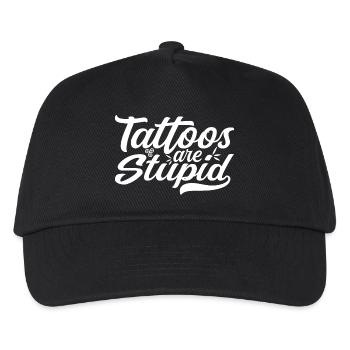 Tattoos are Stupid - Funny Anti Tattoo - Kids’ Baseball Cap - black - Front