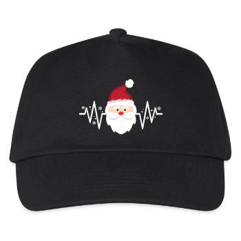 Père Noël Cool Heartbeat - Casquette de baseball Enfant - noir - Devant