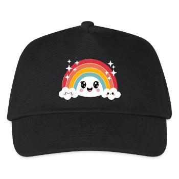 Kawaii Mignon Arc-en-ciel - Casquette de baseball Enfant - noir - Devant