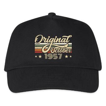 October 1957 Birthday in October - October 1957 - Kids’ Baseball Cap - black - Front