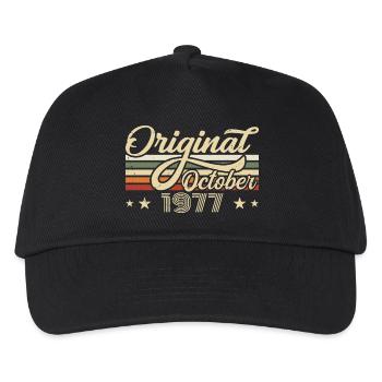 October 1977 Birthday in October - October 1977 - Kids’ Baseball Cap - black - Front