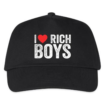 Ich liebe Rich Boys T-Shirts I Herz Rich Boys Lustig - Kinder Basecap - Schwarz - Vorne